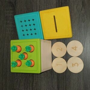 Lovevery Wooden Drop Box with 3 interchangeable lids - excellent condition!